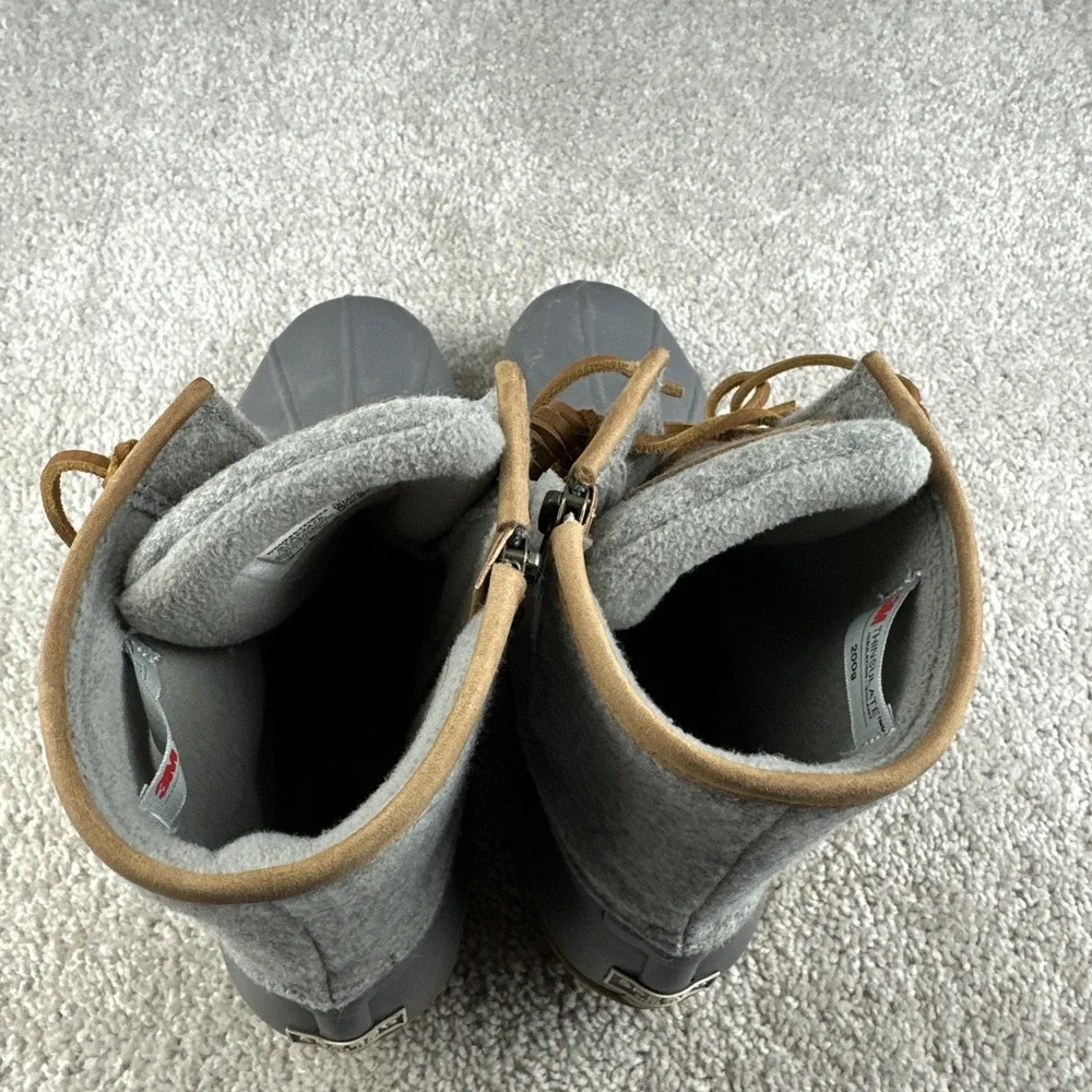 Sperry Duck Boots STS82475 Womens 10 Grey Wool Zip Lined Winter Rain‎ Snow Boots